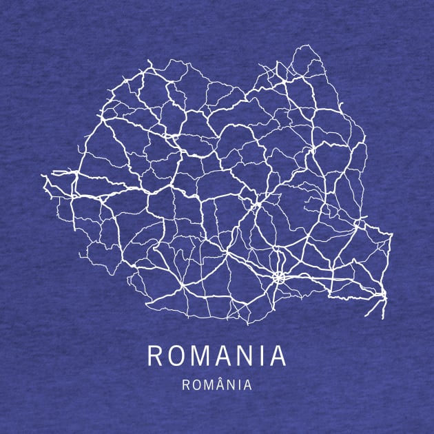 Romania Road Map by ClarkStreetPress